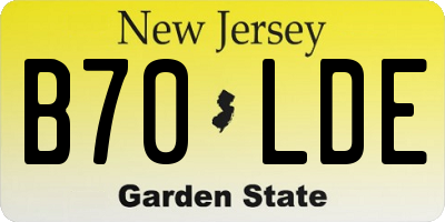 NJ license plate B70LDE