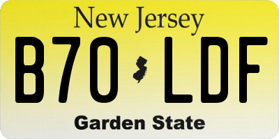 NJ license plate B70LDF