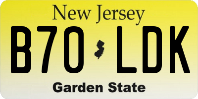 NJ license plate B70LDK