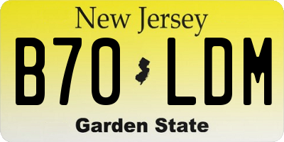 NJ license plate B70LDM