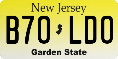 NJ license plate B70LDO