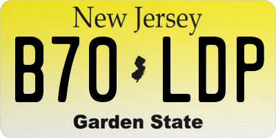 NJ license plate B70LDP