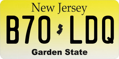NJ license plate B70LDQ