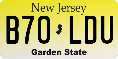 NJ license plate B70LDU