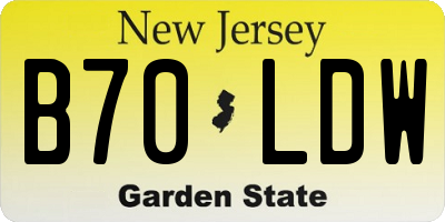 NJ license plate B70LDW
