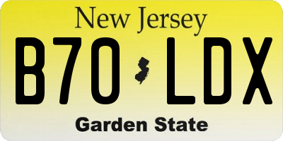 NJ license plate B70LDX