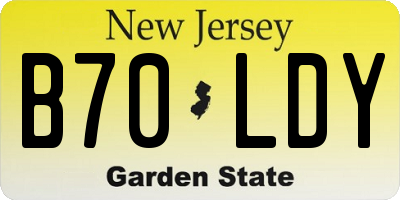 NJ license plate B70LDY