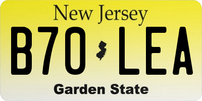 NJ license plate B70LEA