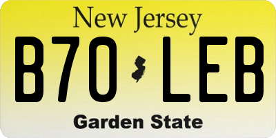 NJ license plate B70LEB