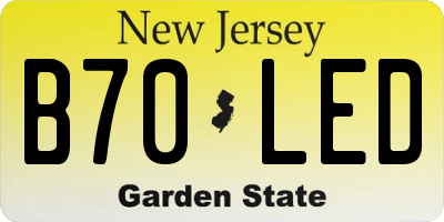 NJ license plate B70LED