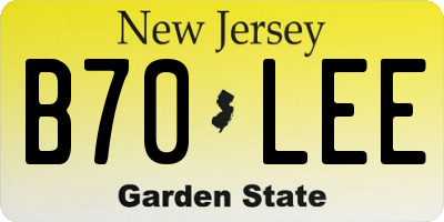 NJ license plate B70LEE