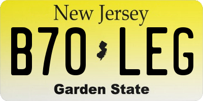 NJ license plate B70LEG
