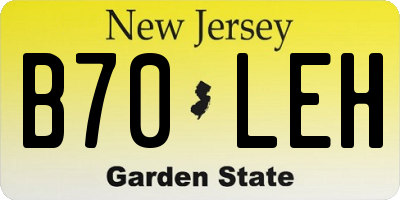 NJ license plate B70LEH