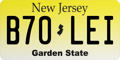 NJ license plate B70LEI