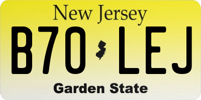 NJ license plate B70LEJ