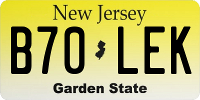 NJ license plate B70LEK