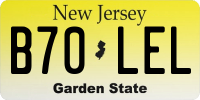 NJ license plate B70LEL