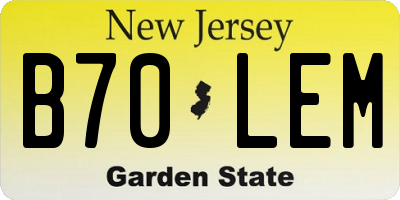 NJ license plate B70LEM