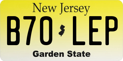 NJ license plate B70LEP