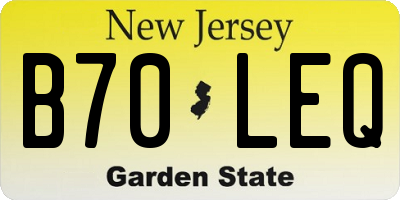 NJ license plate B70LEQ