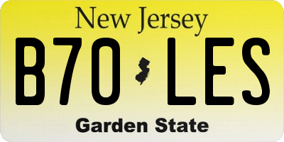 NJ license plate B70LES