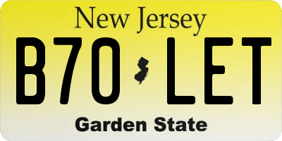 NJ license plate B70LET