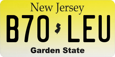 NJ license plate B70LEU