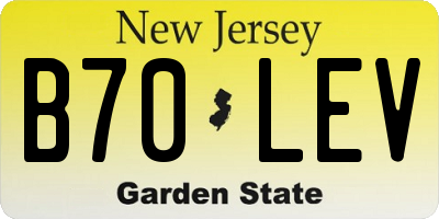 NJ license plate B70LEV