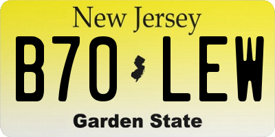 NJ license plate B70LEW
