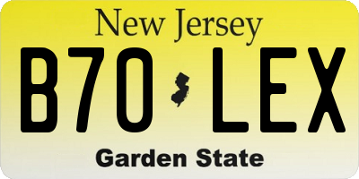 NJ license plate B70LEX