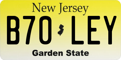 NJ license plate B70LEY