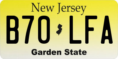 NJ license plate B70LFA