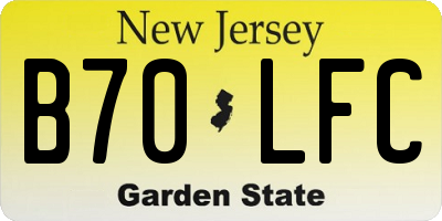 NJ license plate B70LFC