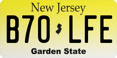 NJ license plate B70LFE