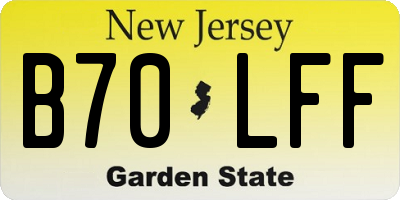 NJ license plate B70LFF