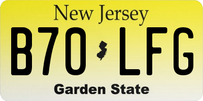 NJ license plate B70LFG