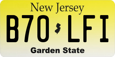 NJ license plate B70LFI