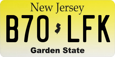 NJ license plate B70LFK