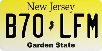 NJ license plate B70LFM