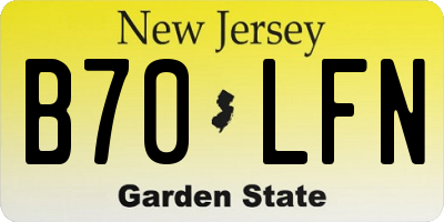 NJ license plate B70LFN