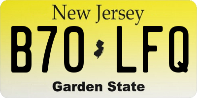NJ license plate B70LFQ