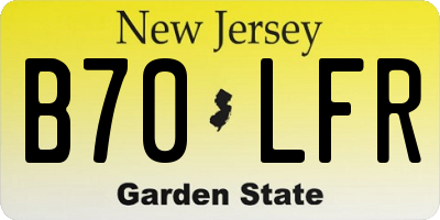 NJ license plate B70LFR