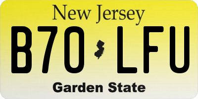 NJ license plate B70LFU