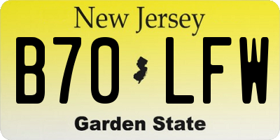 NJ license plate B70LFW