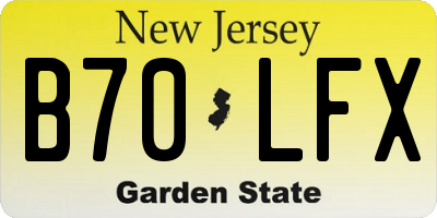 NJ license plate B70LFX