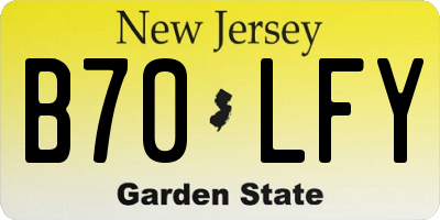 NJ license plate B70LFY