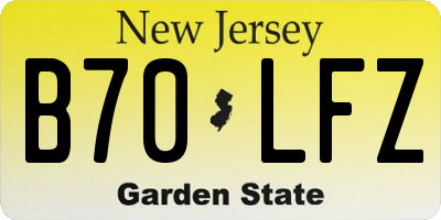 NJ license plate B70LFZ