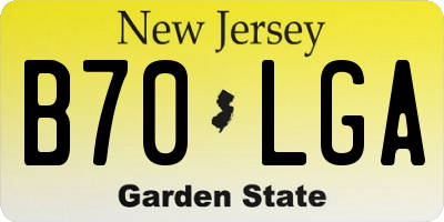 NJ license plate B70LGA
