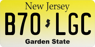NJ license plate B70LGC