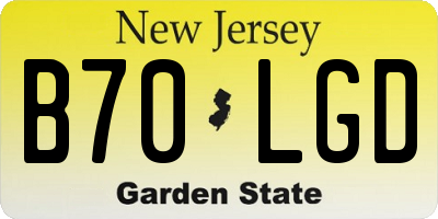 NJ license plate B70LGD